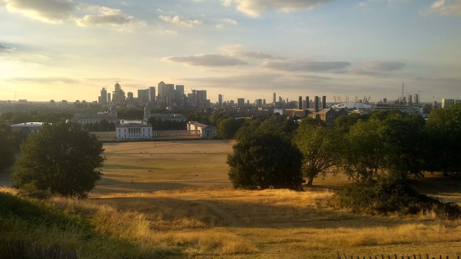 Canary Wharf, pohled od Royal Observatory, Greenwich