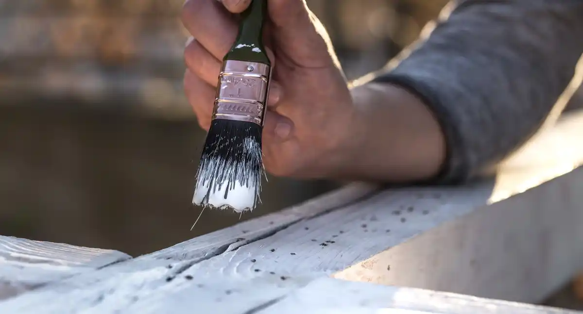 pouring wood ash onto a garden bed close-up