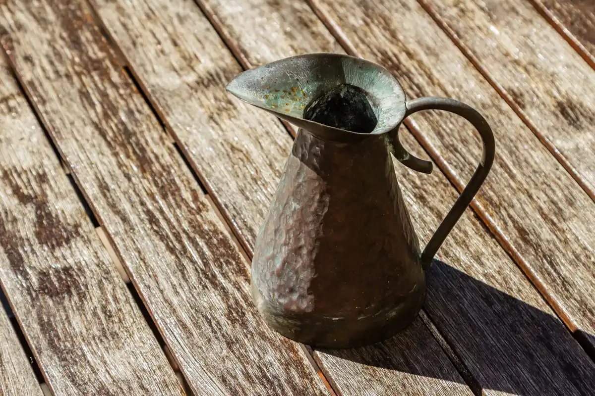 vintage garden tools on wooden table rustic czech