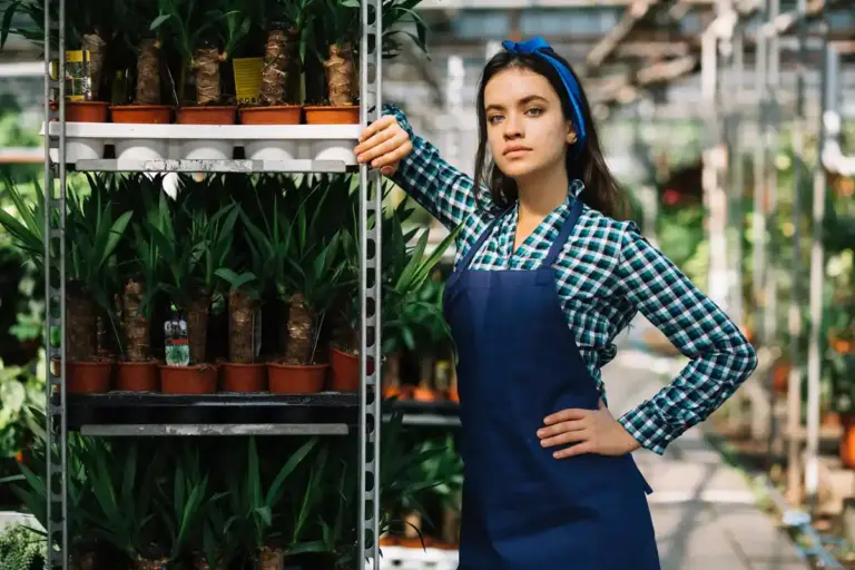 checking quality garden tools in store
