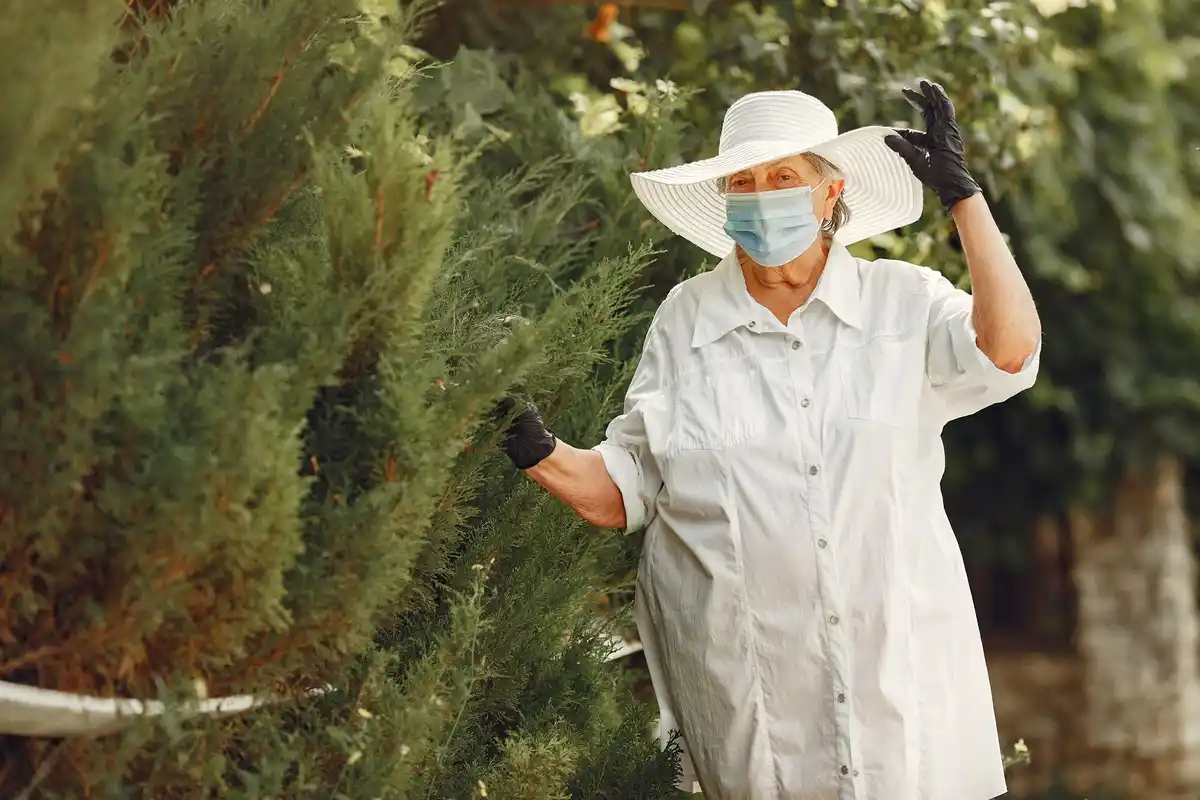 grandmother traditional gardening pest control Czech garden