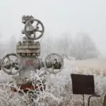 old rusty lawn mower snow Czech garden