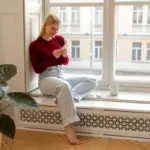 houseplant on window sill with radiator