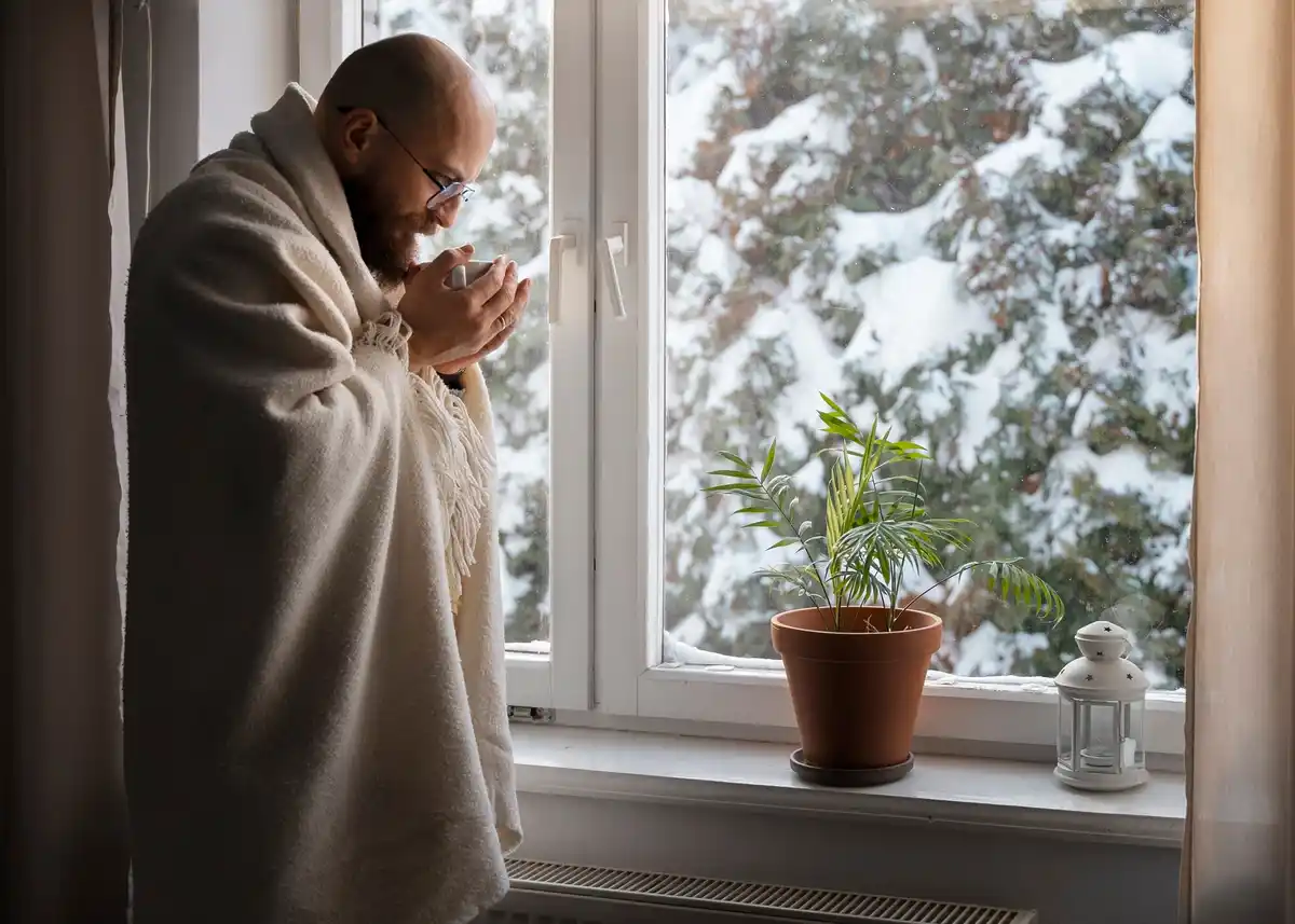 houseplant near radiator home winter