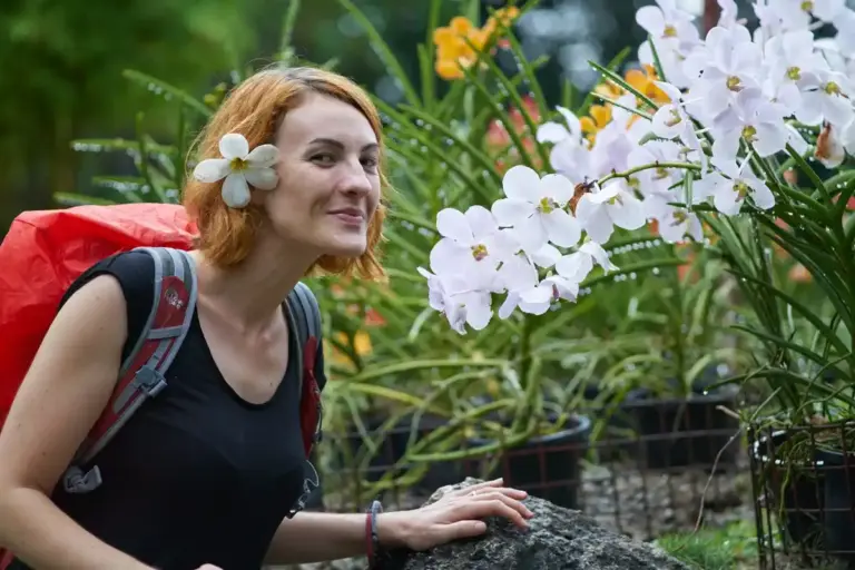elderly czech gardener soil secret garden flowers