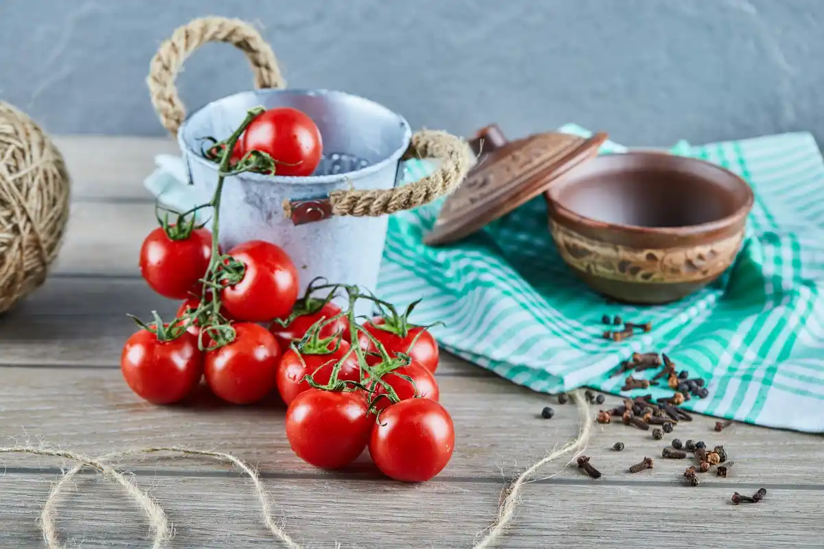 fresh tomatoes on window sill sunlight