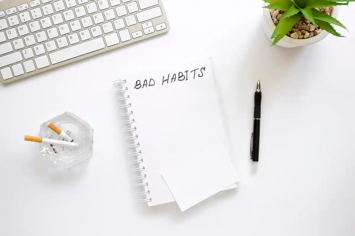 mood tracking notebook on desk