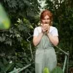 coffee grounds gardening Czech backyard