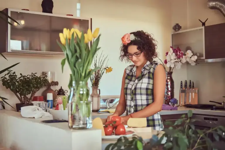 edible flowers home windowsill Czech kitchen