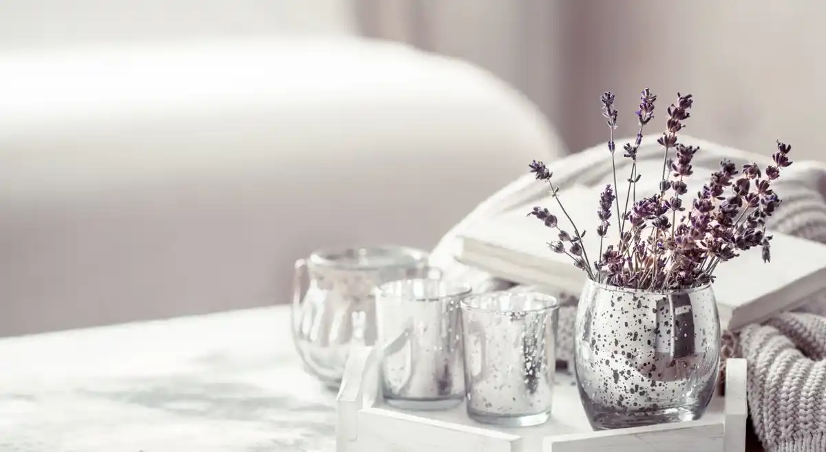 Czech bedroom lavender plant cozy night