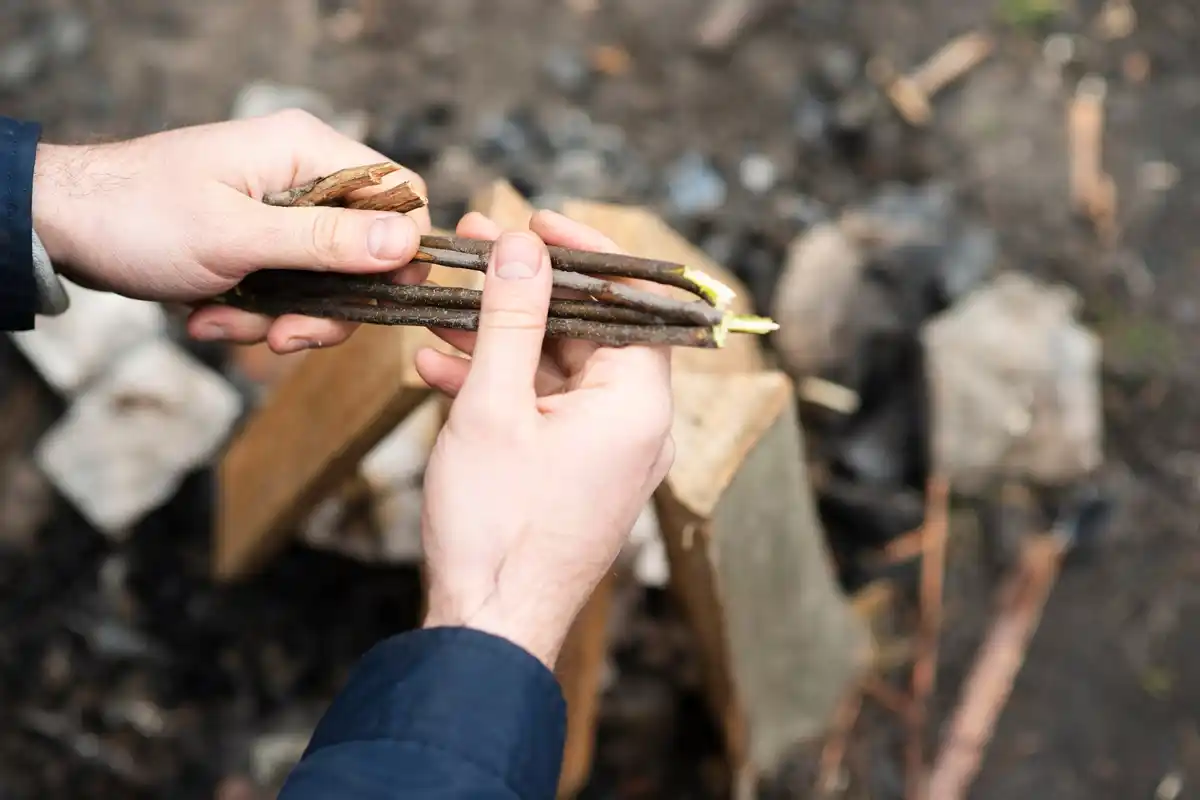 hands mixing sand and compost in czech garden_