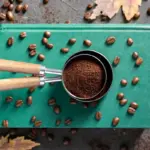 coffee grounds composting in Czech garden