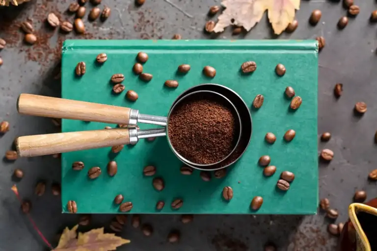 coffee grounds composting in Czech garden