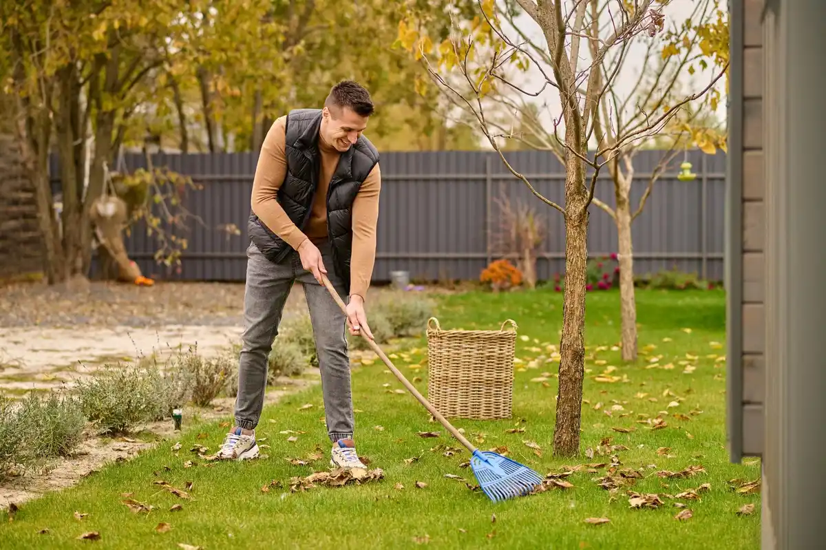 rake repairing garden path Czech garden tools