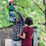 old vs. young family traditional Czech orchard lifestyle