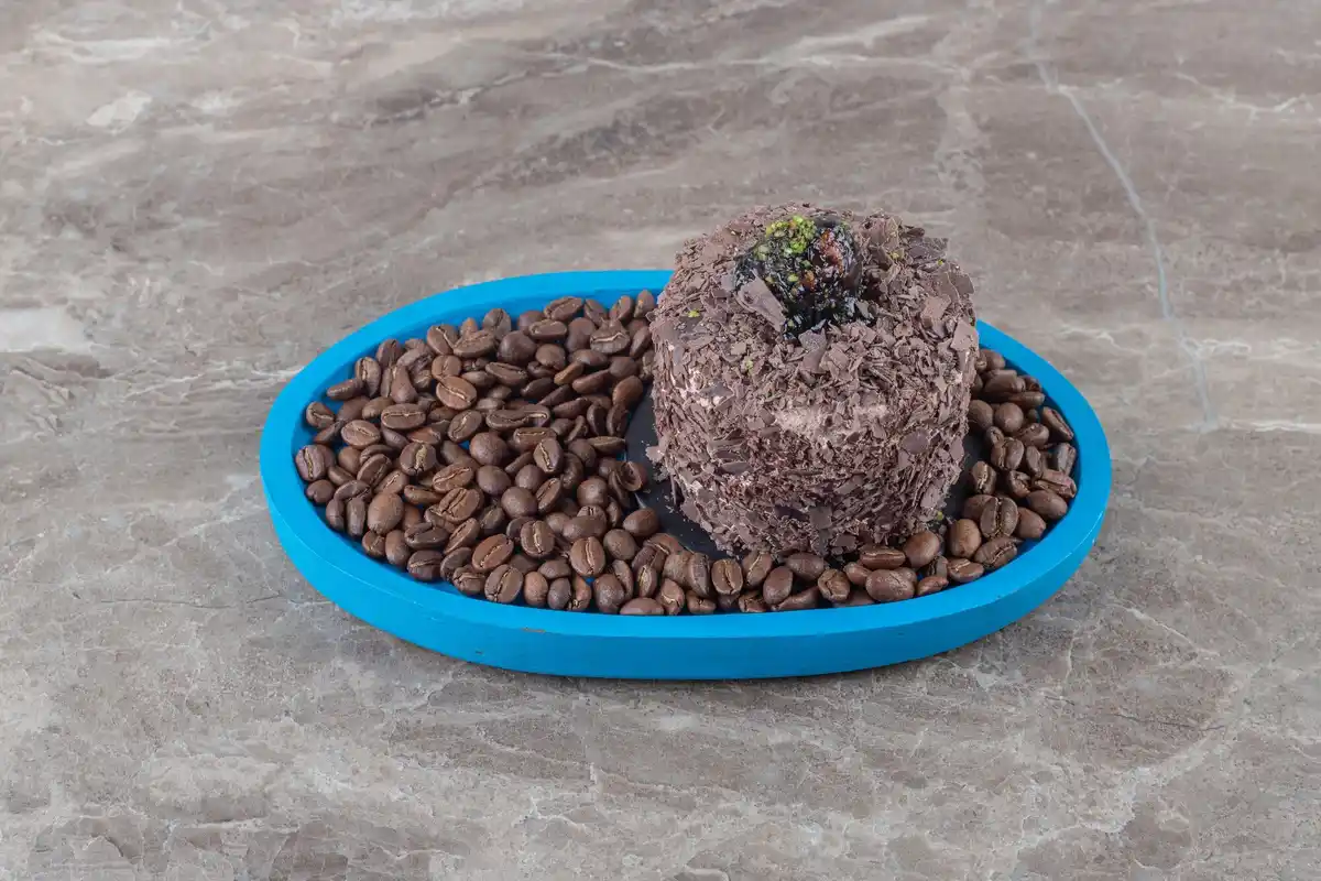 coffee grounds with houseplants close up