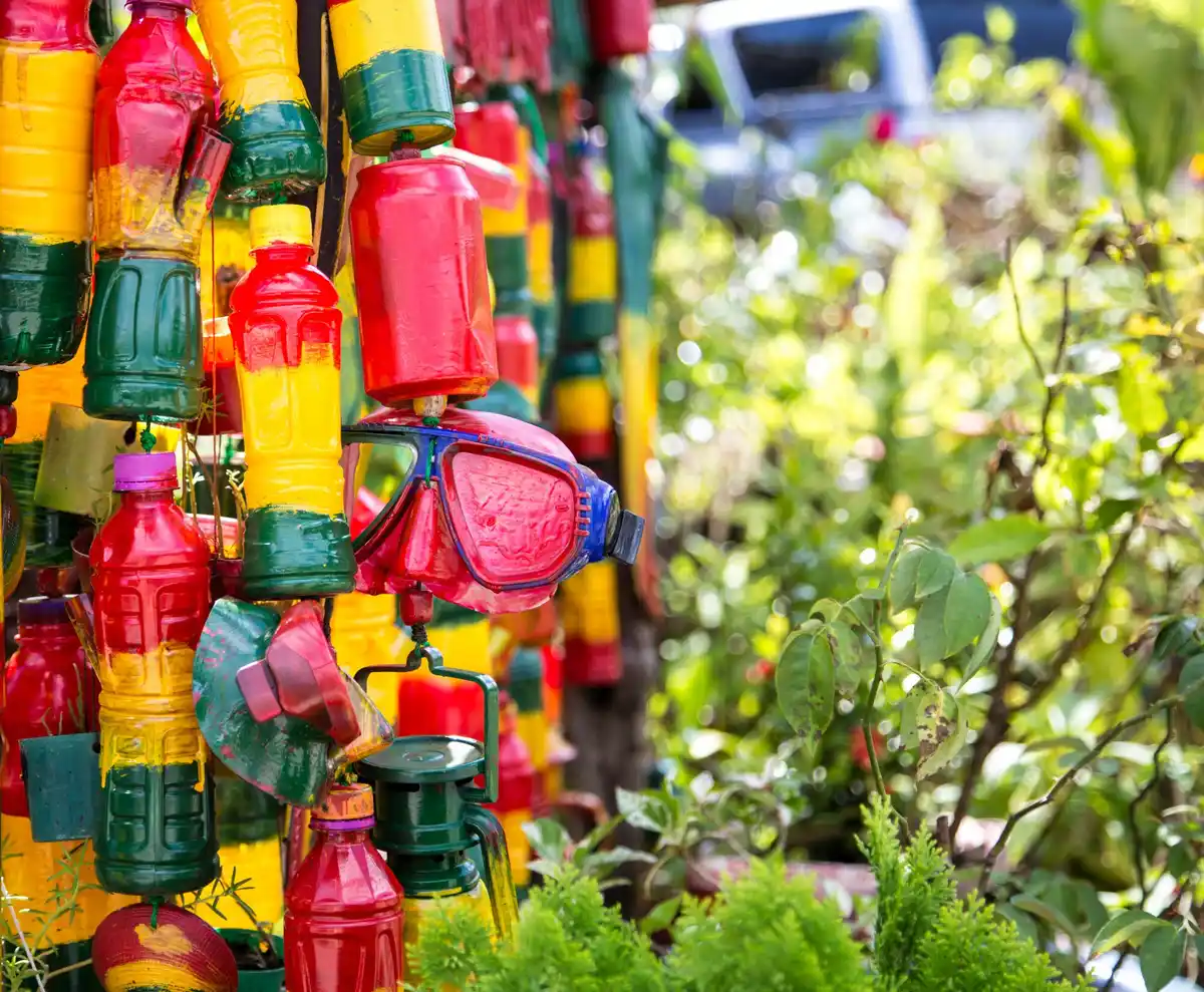 plastic bottle garden Czech garden summer