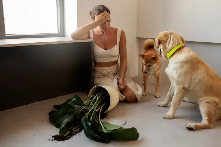 dog and poisonous plants in Czech home